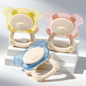 Bear-shaped Water-filled Teether Food-grade <b>Silicone</b> 0-24 Months Baby Teething Toy - Product Image 1