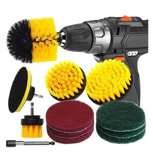 12pc Electric Drill Clean Brush Set Scouring Pads Power Scrubber Brush Scrub Pads Cleaning Kit All Purpose Cleaner for Bathroom