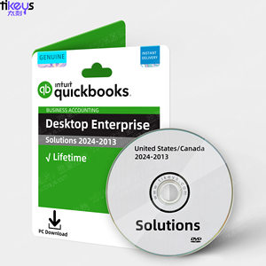 Soluciones QuickBooks Desktop Enterprise 2024-2013, Chat 24/7, Instalación en Disco DVD de por Vida para 1 PC, Contabilidad Financiera, EE. UU. y Canadá - Product Image 1