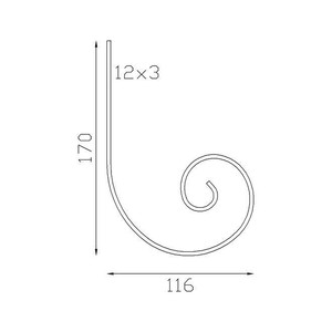 Composants en <span class=keywords><strong>fer</strong></span> <span class=keywords><strong>forgé</strong></span> éléments forgés demi-<span class=keywords><strong>volute</strong></span> J pour clôture haut froid <span class=keywords><strong>fer</strong></span> plat pour portail garde-corps main courante balustrade - Product Image 2