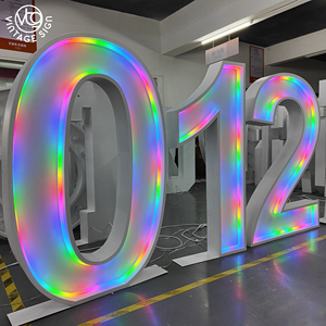 Números LED RGB de Gran Tamaño con Contorno de Neón para Eventos y Decoración - Product Image 4