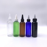 Prix usine 3oz 4oz 5oz 8oz bouteille d'huile pour cheveux à capuchon tournant en plastique PET noir ambre clair avec impression de logo personnalisé