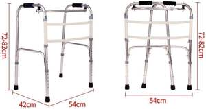 Factory Supply Idosos Walker Altura Ajustável Dobrável Walker Aço Inoxidável para os Deficientes Mobilidade Walking Aid - Product Image 3