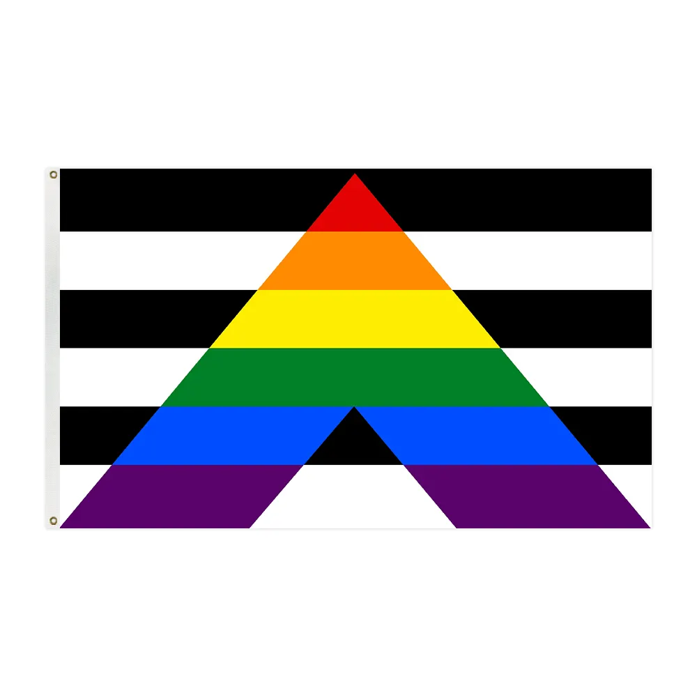 3 x5FT Polyester Günstiger Preis Straight Ally LGBTQ Straight Alliance Gay Pride Flags mit zwei Ösen