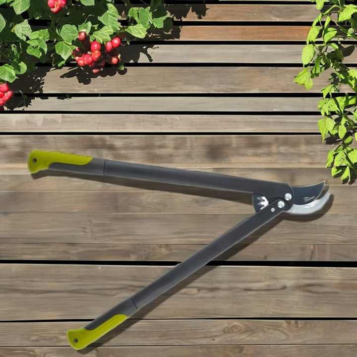 Long-Handle Power Gear Loppers with SK5 Blade and Soft Rubber Grip Outdoor Pruner