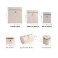 Sac à linge en tissu maillé anti-déformation épaissi 130g, broderie style sandwich, design minimaliste moderne, lavage en machine recommandé