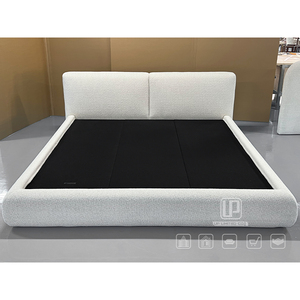 Letto Moderno Più Popolare per Camera da Letto, con Piattaforma in Tessuto <span class=keywords><strong>a</strong></span> <span class=keywords><strong>Due</strong></span> Sezioni Quadrate, Struttura Bassa, Stile Minimalista, Set Letto Matrimoniale King Queen - Product Image 1