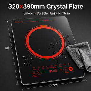 Table de cuisson à induction électrique en céramique de haute qualité, commande tactile, brûleur unique, boîtier en acier inoxydable, chauffage rapide, pour comptoir - Product Image 5