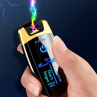 Nouveau design, logo personnalisé, briquet à plasma à double arc, résistant au vent, sensible au toucher, rechargeable par USB avec batterie incluse