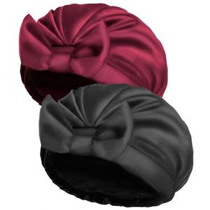 Nuevo Gorro de Ducha de Satén de Color Sólido para Mujer, con Lazo, Informal, Diario, Impermeable - Product Image 1