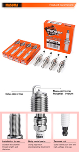 หัวเทียนอิริเดียม S601DI MASUMA อะไหล่เครื่องยนต์รถยนต์ สำหรับ HONDA DILFR6D11 - Product Image 5