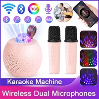 Ensemble de haut-parleurs karaoké sans fil Z1 avec 2 microphones, prise en charge de la carte TF, lumière d'ambiance ciel étoilé, haut-parleur Bluetooth pour soirées KTV à domicile