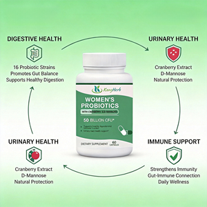 Probióticos OEM CFU con 50 mil millones de UFC, Bacterias Vivas, Prebióticos Naturales, Apoya la Flora Saludable en Mujeres Adultas, Cápsulas Probióticas - Product Image 4