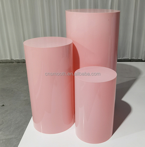 Белый круглый цилиндр плинтус изготовления на заказ акриловые вентилятор на подставке для свадебного украшения - Product Image 3