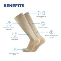 Chaussettes de compression graduée de qualité médicale avec logo OEM personnalisé, 15-20 mmHg, respirantes, hauteur genou, pour les soins de santé