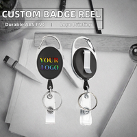 Porte-badge rétractable personnalisé avec logo imprimé UV, en ABS+PVC, porte-carte de visite et porte-clés, vente en gros