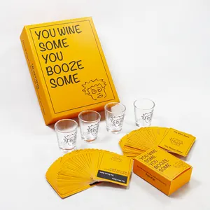 US Party Drink Wine Game Cards Printing Custom Yellow Drinking Booze Game Card Luxury Adult Party Entertainment Gaming Card