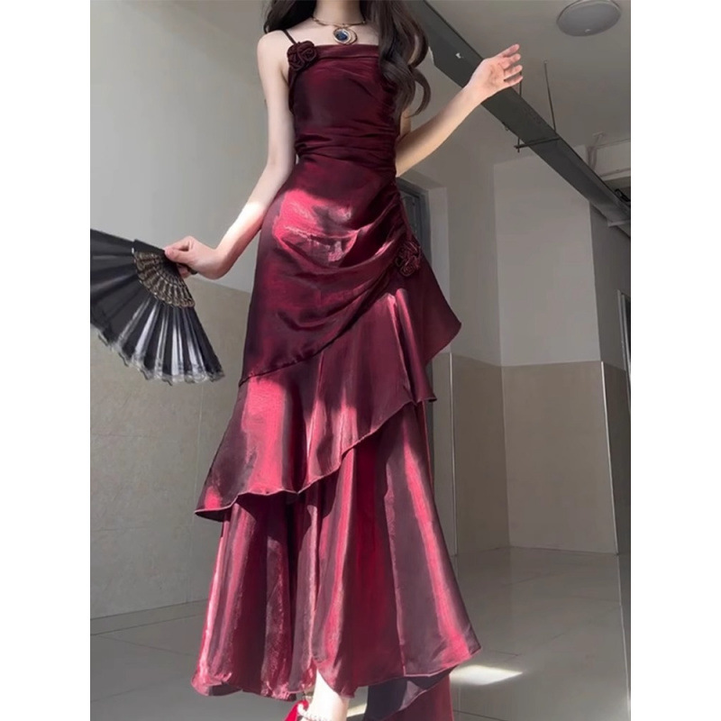red fishtail evening dress Norma Kamali X REVOLVE Low Back Slip Mermaid Fishtail Gown in Red