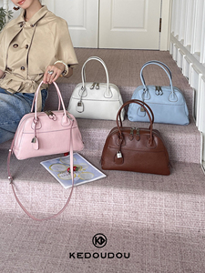 Sac à main Boston en cuir véritable pour filles, forme oreiller en cuir de vachette vintage, bandoulière, résistant à l'eau, 4 modes de port, pour les trajets quotidiens - Product Image 5