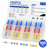 Connecteurs de fils à sertir thermorétractables étanches, kit assorti de bornes de raccordement pour câblage électrique automobile et marin