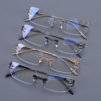 Monturas Ópticas de Titanio Premium sin Aro, Ligeras, Rectangulares, Diseño Minimalista, Lentes de Resina, Unisex, OEM, ODM, Logotipo Personalizado