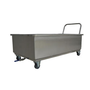รถเข็นสแตนเลส 304 สำหรับขนส่งอาหารไก่ พร้อมถังโรงงานสำหรับขนส่งเนื้อสัตว์และอาหารสำหรับการแปรรูปเนื้อสัตว์ - Product Image 6