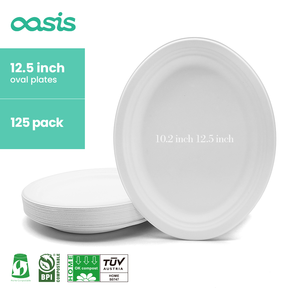 Oasi 12.5 pollici fabbrica biodegradabile di alta qualità bagassa tavola piatto ovale - Product Image 3