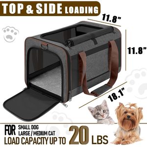 Spacious Pet <b>Carrier</b> with 5-Sided Mesh Ventilation Auto-Locking Zippers Reflective Stripe for <b>Cats</b> Dogs and Travel Enthusiasts - Product Image 3