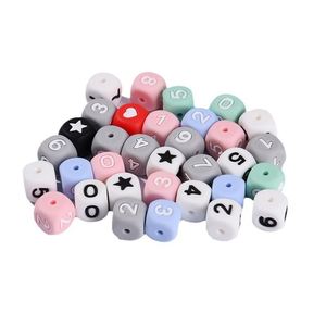 10mm 12mm <b>Silicone</b> Square Cube Alphabet Letter <b>Beads</b> for Jewelry Making Baby Teether <b>Silicone</b> Teething Letter <b>Beads</b> - Product Image 2