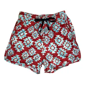 2021 New Arrivals Women's Western Red Turquoise Aztec Lounge Shorts