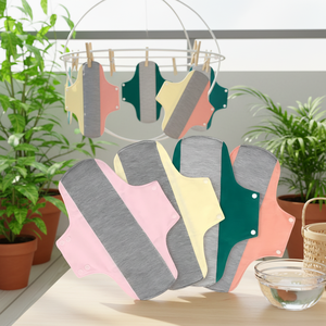 Serviettes hygiéniques réutilisables, lot de 4, anti-fuites, lavables, <span class=keywords><strong>couche</strong></span> supérieure en pur coton, ultra absorbantes <span class=keywords><strong>pour</strong></span> femmes - Product Image 2