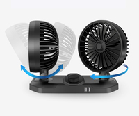 Ventilateur de voiture à rotation de 360 degrés Tableau de bord Double ventilateur Ventilateur électrique de refroidissement de voiture
