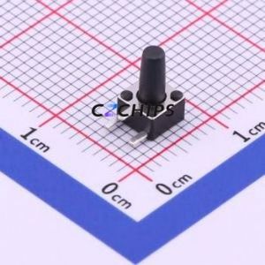 TS-1091B-A10B3-D2 Tactile Switch Through hole Component THT Switch Single Pole Single Throw Round Button 2.5N Right Angle Insert - Product Image 1