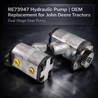 Pompa Hidrolik Tandem RE73947 RE72058 untuk Traktor 5076E 5082E 5090E 5093E 5101E 5420 5520 5625 Aftermarket