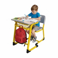 Meubles scolaires d'occasion, ensemble de bureau et de chaise d'école simple pour salle de classe, avec réglage en hauteur