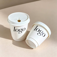Gobelet en papier pour café latte jetable avec logo personnalisé, pour boissons chaudes, double paroi isolante, gobelet en papier pour thé épaissi, biodégradable