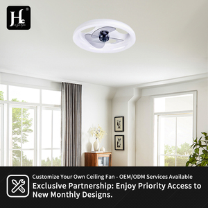 Ventilador de techo inteligente de 19.7 pulgadas con luz, 6 velocidades, 3 colores, control remoto, temporizador, para sala de estar y dormitorio, con ventilador y luz LED - Product Image 5