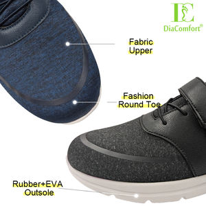 Pabrik kain uniseks atas ekstra lebar kaki pereda nyeri Edema Slip-on neuropatik diabetes sepatu jalan - Product Image 5