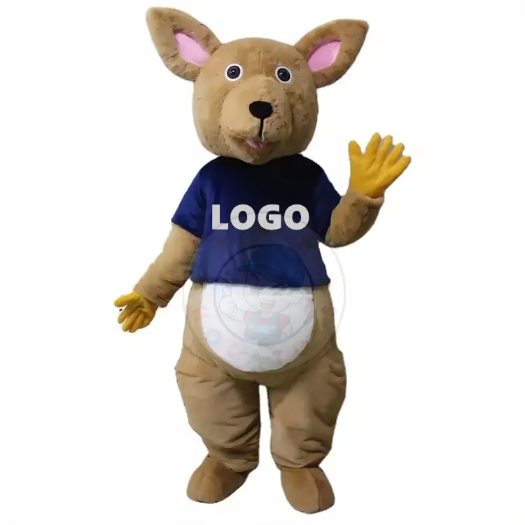 Customized school kangaroo mascot costumes with pocket/mascot costume with logo printing