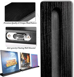 JUNJI Étagère pour disques vinyles en bois de pin élégant Organisateur de maison Support mural flottant pour collection d'albums - Product Image 5
