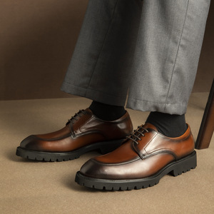 Zapatos de cuero de caña alta, que aumentan la altura, zapatos de hombre de cuero genuino y piel de vaca, zapatos de cuero de negocios y de alta gama - Product Image 4