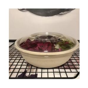 Meilleures ventes SGP bols à salade en papier kraft jetables biodégradables personnalisables avec couvercle gaufré, vente en gros sans taxe pour usage alimentaire - Product Image 6