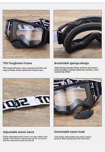 Lunettes de motocross anti-buée - Prêtes à l'emploi, ultra-légères, monture en TPU, lunettes de moto tout-terrain pour hommes - Product Image 4