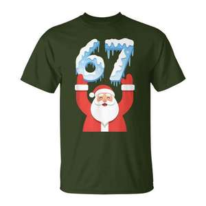 Camiseta con diseño navideño de Papá Noel y hielo de invierno, 67 Meme - Product Image 1