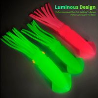 Leurre souple lumineux Calamar Pieuvre 18cm 32.6g 23cm 69.5g Tentacules phosphorescents pour la pêche en mer en bateau, leurre pour Bar, Grouper, Mandarin
