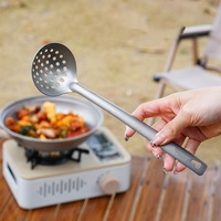 Cuillère à soupe et passoire en titane pur sur mesure Accessoires de cuisine faciles à nettoyer Outils de cuisine de voyage portables pour la maison
