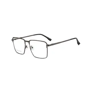 2024 Square Frame Anti Blue Light Glasses Metal Mens Optical Frames Óculos Óculos Óculos de moda