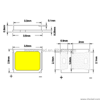 Puce LED SMD2835 certifiée RoHS CE approuvée 0,2W 0,5W 1W 395nm 405nm UV pour éclairage commercial intérieur/extérieur Ra90 CRI 6000K