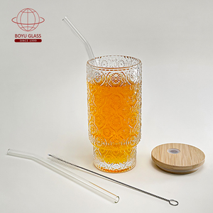 Công suất lớn gân cốc thủy tinh cho đồ uống lạnh, Cola, cà phê, sọc ống hút, dọc khuôn mẫu cốc thủy tinh - Product Image 6