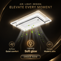 Ventilateur de plafond sans pales avec écran numérique, lampe LED invisible, circulateur d'air pour la maison et la chambre